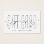 Modern script typography business gift card  (正面)