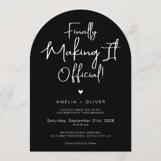 Modern Script Typography | Joyful Arch Wedding 招待状 (正面)