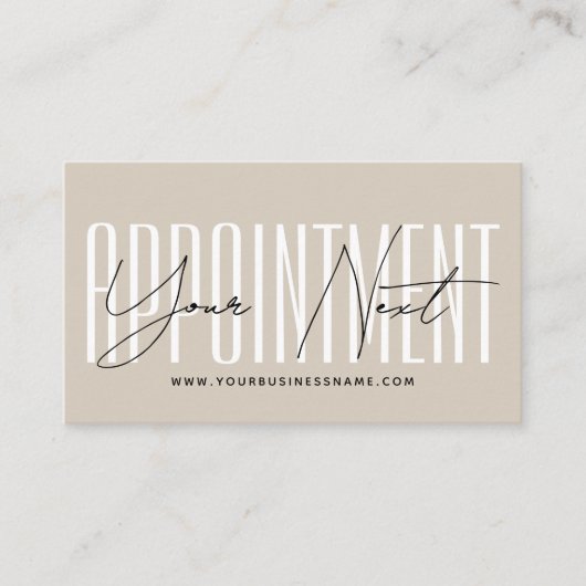 Modern script typography professional reminder 予約カード (正面)