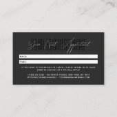 Modern script typography professional reminder 予約カード (裏面)