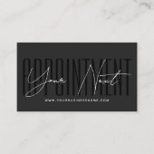 Modern script typography professional reminder 予約カード (正面)