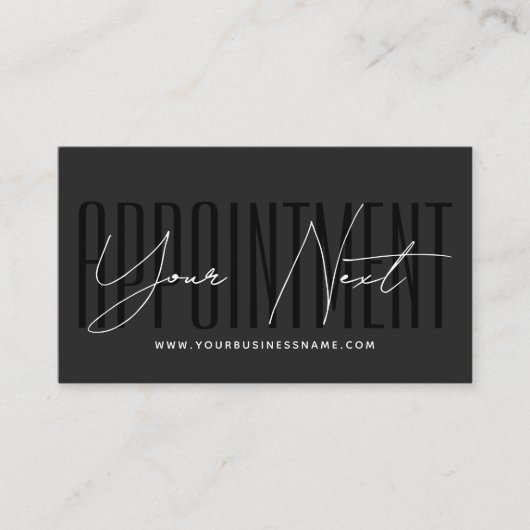 Modern script typography professional reminder 予約カード (正面)