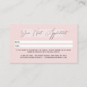 Modern script typography professional reminder 予約カード (裏面)