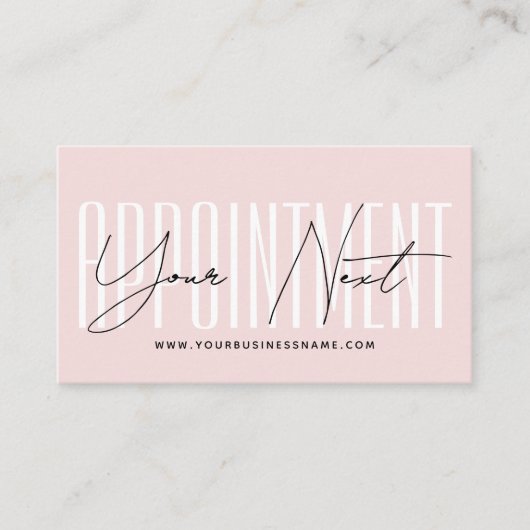 Modern script typography professional reminder 予約カード (正面)