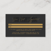 Modern script typography professional reminder 予約カード (裏面)