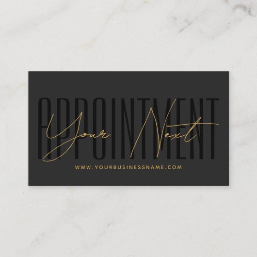 Modern script typography professional reminder 予約カード (正面)