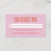 Modern script typography professional reminder 予約カード (裏面)