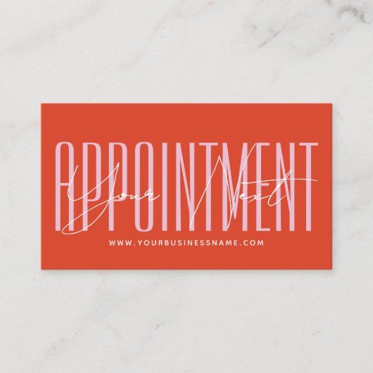 Modern script typography professional reminder 予約カード (正面)