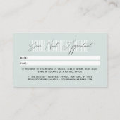 Modern script typography professional reminder 予約カード (裏面)