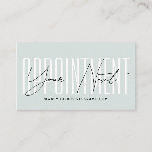 Modern script typography professional reminder 予約カード (正面)