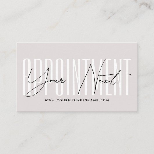 Modern script typography professional reminder 予約カード (正面)