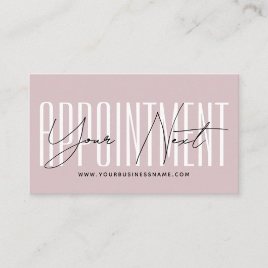 Modern script typography professional reminder 予約カード (正面)