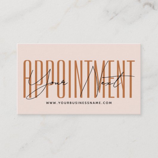 Modern script typography professional reminder 予約カード (正面)