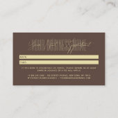 Modern script typography professional reminder 予約カード (裏面)