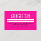 Modern script typography professional reminder 予約カード (裏面)