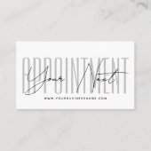 Modern script typography professional reminder 予約カード (正面)