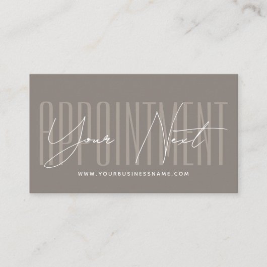 Modern script typography professional reminder 予約カード (正面)