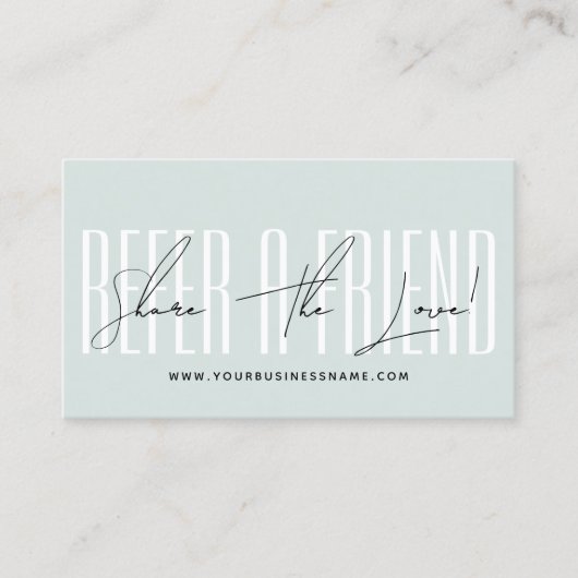 Modern script typography share the love 紹介カード (正面)