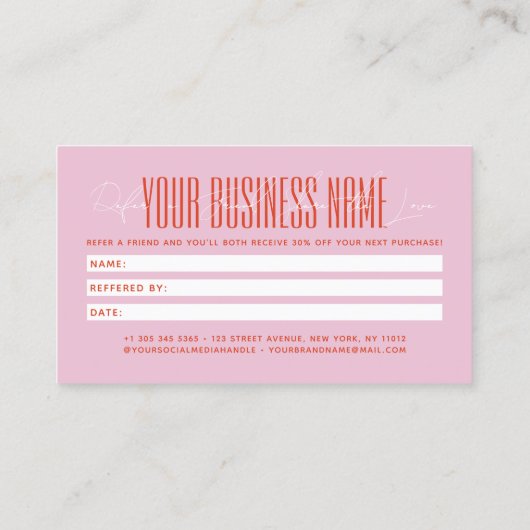 Modern script typography share the love 紹介カード (裏面)