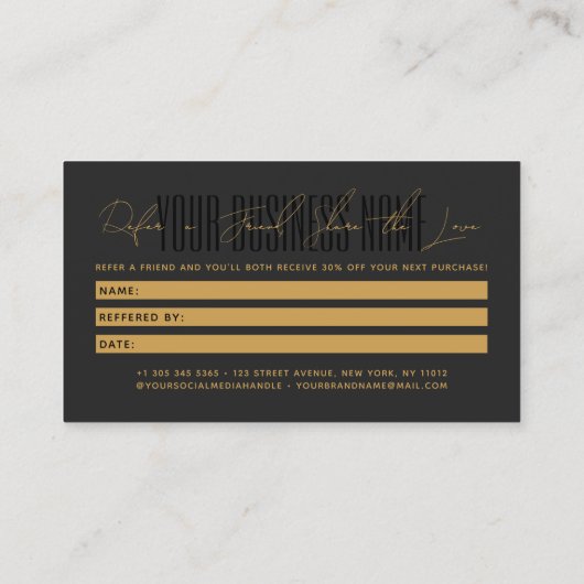 Modern script typography share the love 紹介カード (裏面)