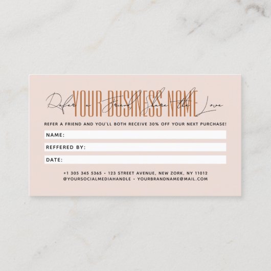 Modern script typography share the love 紹介カード (裏面)