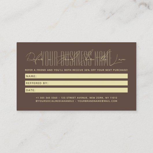 Modern script typography share the love 紹介カード (裏面)