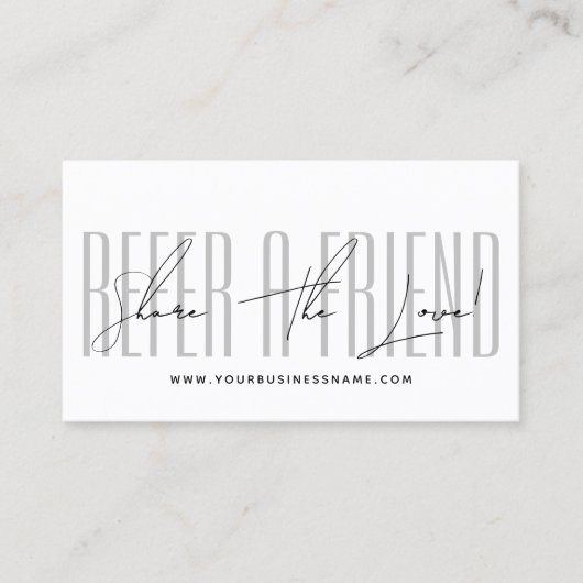 Modern script typography share the love 紹介カード (正面)