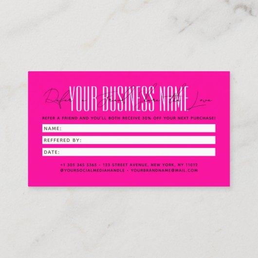 Modern script typography share the love 紹介カード (裏面)