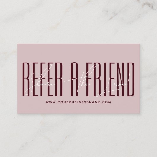 Modern script typography share the love 紹介カード (正面)