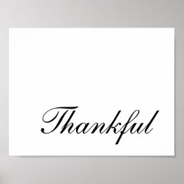 Modern Script Typography Thankful Thanksgiving ポスター