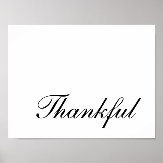Modern Script Typography Thankful Thanksgiving ポスター (正面)