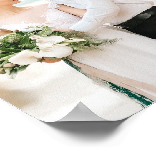 Modern Script Typography Wedding Vows Arch Photo ポスター (角)