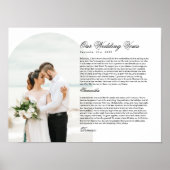 Modern Script Typography Wedding Vows Arch Photo ポスター (正面)