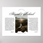 Modern Script Typography Wedding Vows w/ Photo ポスター (正面)