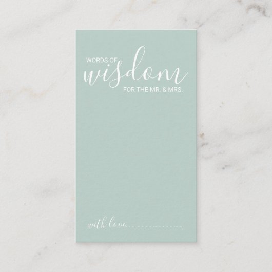 Modern Script Wedding Advice and Wishes Card アドバイスカード (正面)