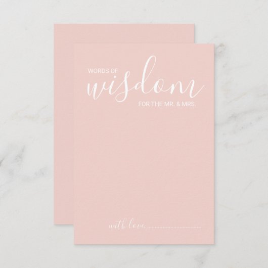 Modern Script Wedding Advice and Wishes Card アドバイスカード (正面/裏面)