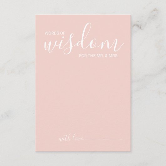 Modern Script Wedding Advice and Wishes Card アドバイスカード (正面)