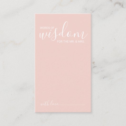 Modern Script Wedding Advice and Wishes Card アドバイスカード (正面)