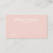 Modern Script Wedding Advice and Wishes Card アドバイスカード (正面)