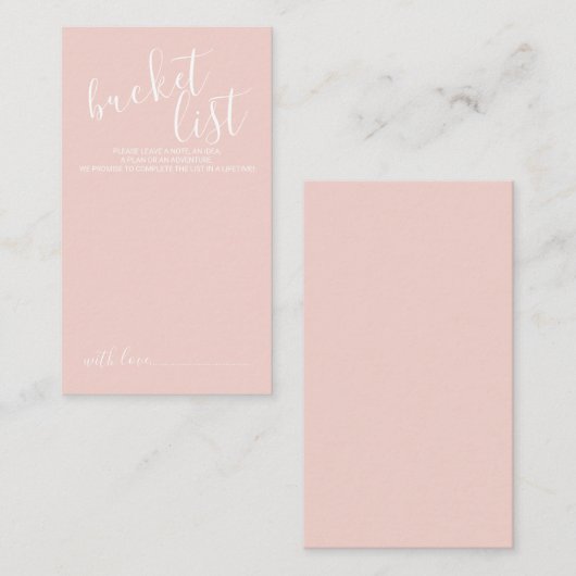 Modern Script Wedding Bucket List アドバイスカード (正面/裏面)