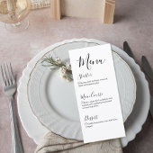 Modern Script Wedding Dinner Menu メニュー