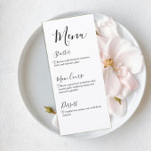 Modern Script Wedding Dinner Menu メニュー