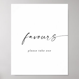 Modern Script Wedding Favours Sign ポスター
