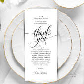 Modern Script Wedding Guest Dinner Thank You プログラム