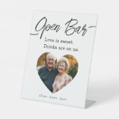 Modern Script Wedding Open Bar Photo 台座サイン (正面)