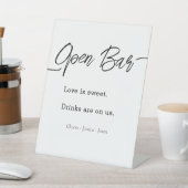 Modern Script Wedding Open Bar Simple Event 台座サイン (インサイチュ)