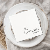 Modern Script Wedding Personalized Name Date スタンダードカクテルナプキン