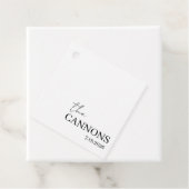 Modern Script Wedding Personalized Name Date フェイバータグ (インサイチュ)