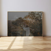 Modern Script Wedding Vows Custom Names & Photo ポスター