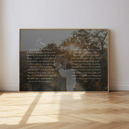 Modern Script Wedding Vows Custom Names & Photo ポスター